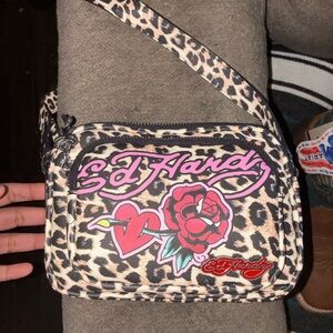 Ed Hardy Pink and Red Floral Crossbody Bag